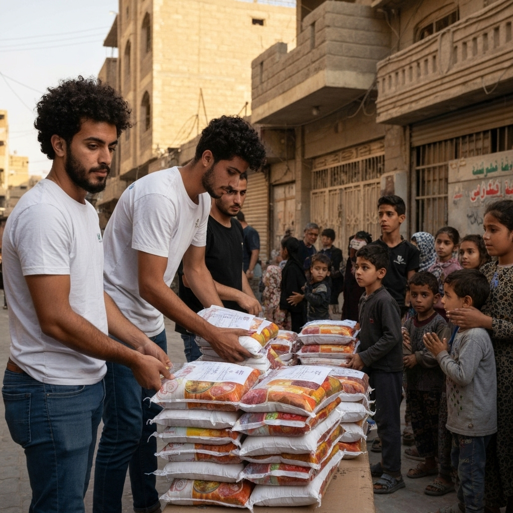 توزيع المساعدات